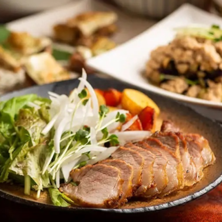 【2.5時間生ビール付き飲み放題】　旬のお造り／炭火焼／岩中豚等≪全9品≫ 6000円→5000円