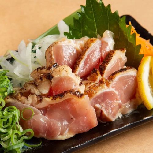 Miyazaki chicken thigh seared sashimi