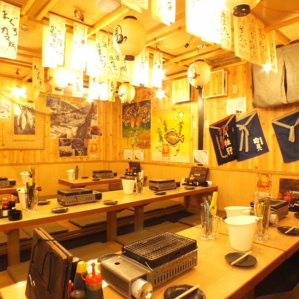 All of the tatami rooms are horigotatsu! Up to 28 people can be seated on the horigotatsu! We also have a wide variety of course meals, so it's perfect for company banquets.Welcome parties, pick-up parties, year-end parties, New Year's parties, etc. will be a great success!!Please call us as soon as possible to make reservations.