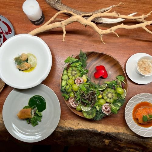 【彩り豊かでヘルシーなコース】《各3種》小鉢やお野菜フライなど、目で見ても楽しめる♪5000円(税込)～