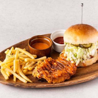 ハングリィスパイシーチキンバーガーセット AMERICAN SIZE(200g)