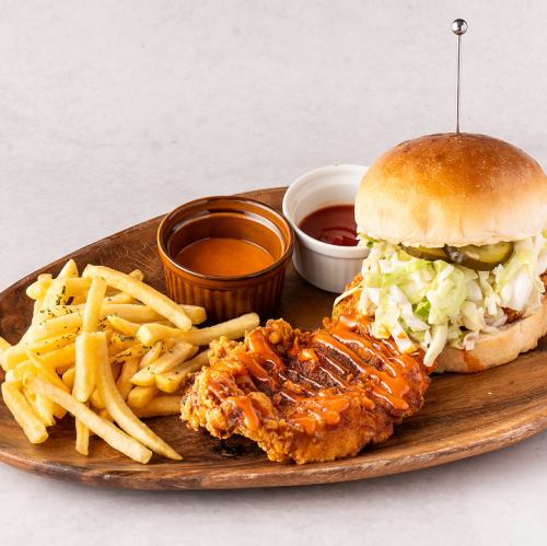 ハングリィスパイシーチキンバーガーセット AMERICAN SIZE(200g)