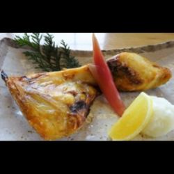 Salt-grilled amberjack