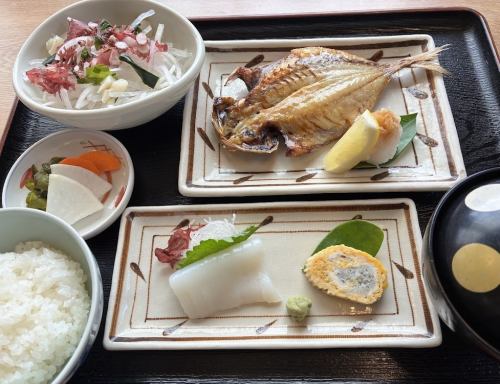 Dried horse mackerel set meal