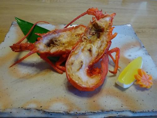 Grilled spiny lobster shell