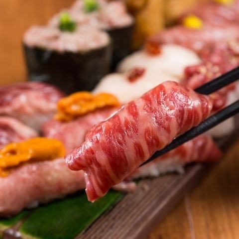 【精湛技术的肉寿司】差异化食材的美味！