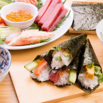 Sunday - Thursday only / All you can eat and drink for 3 hours!! All you can eat the main hand-rolled sushi! [Total 29 items 4980 yen ⇒ 3980 yen]