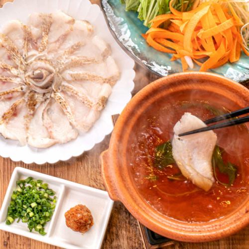 [Enjoy Tai Shabu] Recommended for parties ♪ Enjoy Ehime's proud Tai! Relaxing 3 hours all-you-can-drink with 8 dishes for 4,500 yen