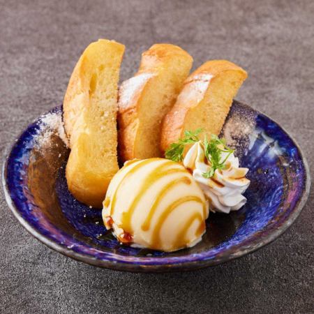 Fried bread vanilla ice cream