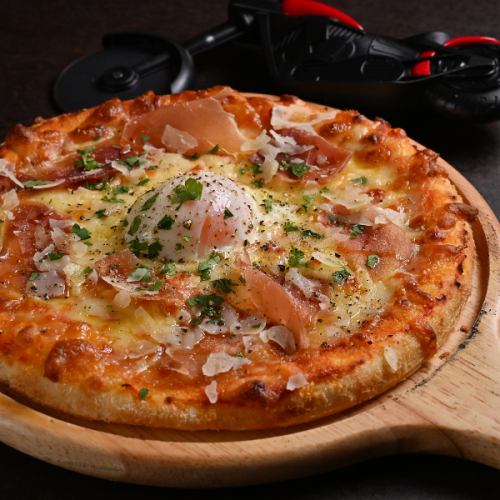 Bismarck with soft-boiled egg and prosciutto
