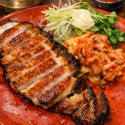 燻製三元豚のサムギョプサル風