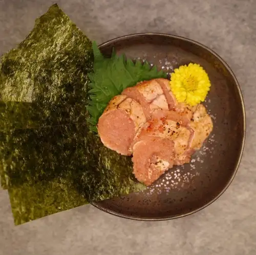 Broiled marinated cod roe