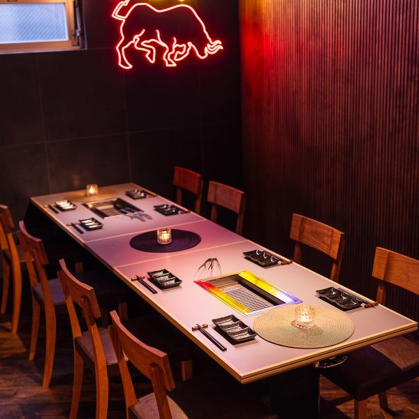 A casual and private feeling full of the warmth of wood ◎ It is perfect for drinking parties with friends, casual yakiniku banquets, and family use! You can spend a wonderful time in a fashionable space that is particular about dressing!
