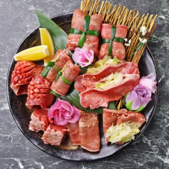 [All-you-can-eat tongue limited to 5 groups per day] +500 yen to the all-you-can-eat course → All-you-can-eat 7 kinds of whole tongues, including green onion-wrapped tongue, single tongue, etc.