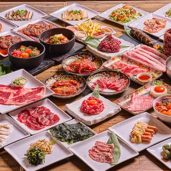 ★【和牛堪能コース】和牛カルビ・和牛中バラ・ユッケも！黒毛和牛&牛タン食べ放題147品コース