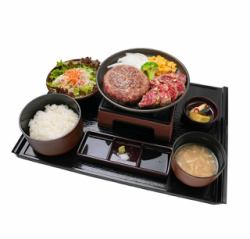 入口即化的漢堡牛排套餐（M號）[150g/80g]