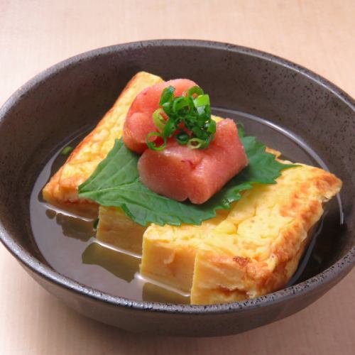 Thick omelet with mentaiko broth