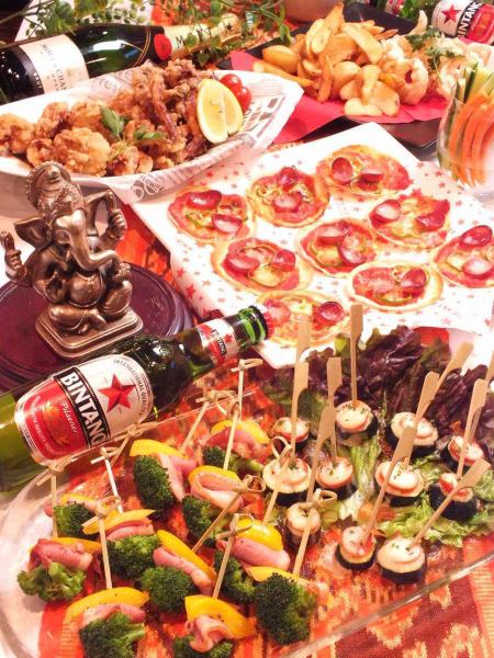 【結婚式2次会や各種Partyに！】大好評の40特典付ビュッフェ8品スタンダードプラン3000円～！！