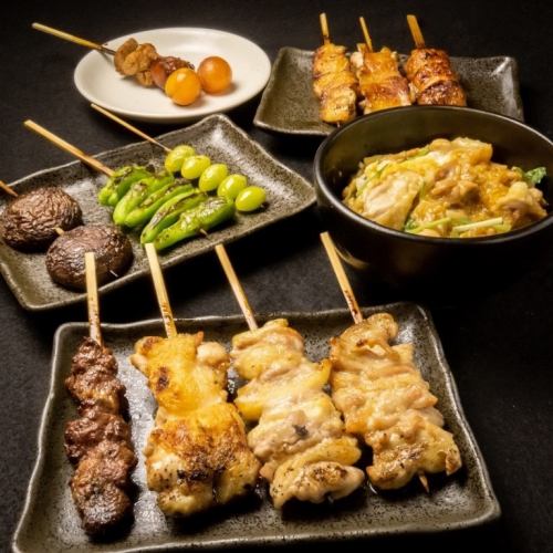 【おまかせ10本コース】全14品■串・香の物・箸休め・鶏スープ・丼物