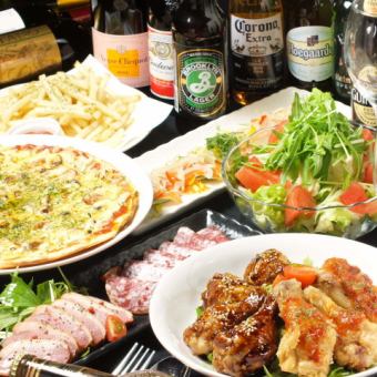 [Course for welcoming and farewell parties] Oven-baked chicken wings + special pizza 4,500 yen Course with 6 dishes and 2 hours of all-you-can-drink