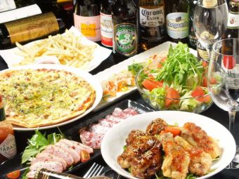 [Course for welcoming and farewell parties] Oven-baked chicken wings + special pizza 4,500 yen Course with 6 dishes and 2 hours of all-you-can-drink