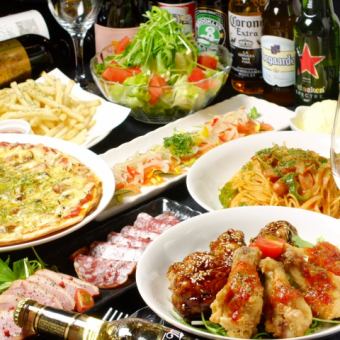 [No. 1 in satisfaction] Oven-baked chicken wings + special pizza + homemade pasta 5,000 yen 8-dish 2-hour all-you-can-drink course