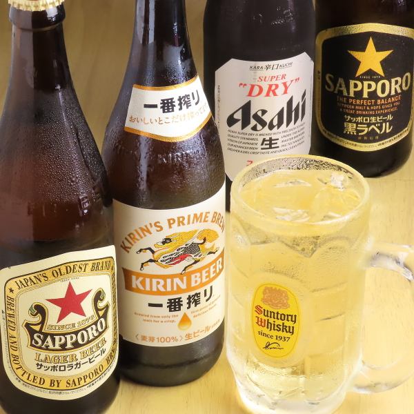 【鰻に合うのは米だけじゃない】ビールを中心としたアルコールドリンク各種ご用意しております！