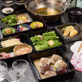 【ハマしゃぶコース】当店自慢の遖だしが決め手!地ハマと絶品お出汁を心ゆくまで味わい尽くす◎
