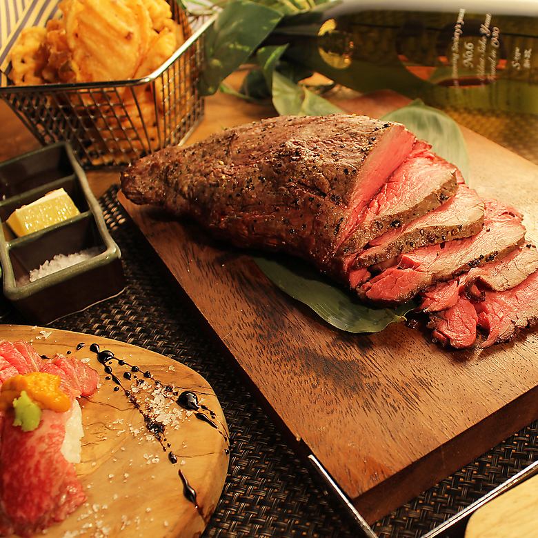 【日本酒100種付】炭火和牛ステーキ含む「肉堪能コース」4400円