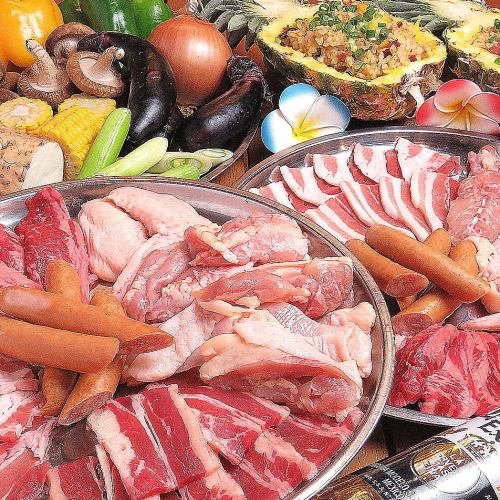 Most popular among women! [Easy BBQ course] 17 types in total 2750 yen (tax included) per person) (+550 yen (tax included) on weekends)