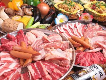 Most popular! [Easy BBQ course] 17 types in total, 2,500 yen per person (+500 yen on weekends and days before holidays)