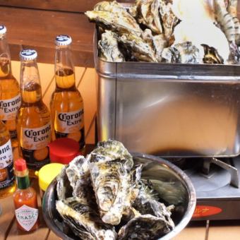 [BBQ course with grilled oysters] 3,000 yen per person (+500 yen on weekends and days before holidays)