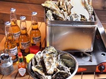 [BBQ course with grilled oysters] 3,000 yen per person (+500 yen on weekends and days before holidays)