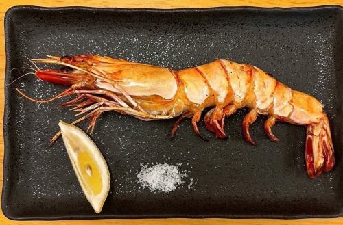有頭エビの塩焼き