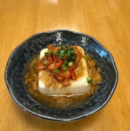 夏のなめ茸キムチ冷奴