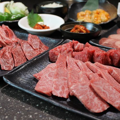 [Manten Course] 6 dishes including Kuroge Wagyu beef ribs and beef tongue + 75 side dishes to choose from ⇒ 4,700 yen