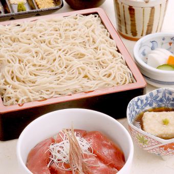 Seiro soba/udon and marinated bluefin tuna rice bowl (small)