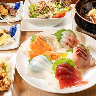 【3H飲み放題付き】6000円コース◆黒毛和牛もつ鍋orちゃんこ鍋含む、お造り五種盛りや揚物、焼物