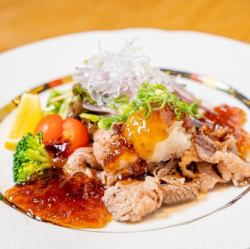 Beef scallops with grated daikon radish and ponzu sauce