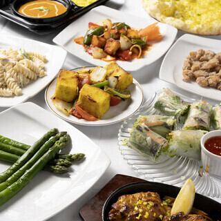 2小時無限暢飲【迎賓套餐】8道菜|烤餅無限暢吃!烤肉、咖哩等3,790日圓(含稅)