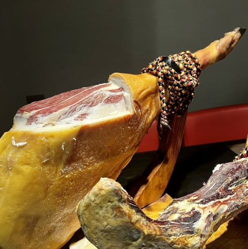 Spanish ham jamon serrano aged for 24 months