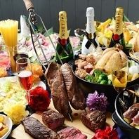 今話題の熟成肉や串刺しの様々なお肉が食べ飲み放題！