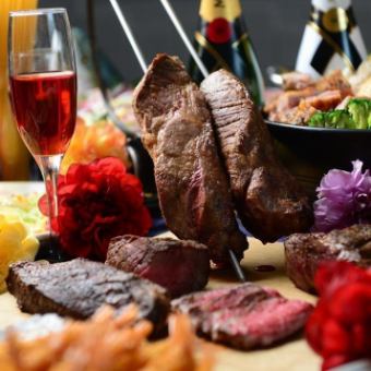 [Private] All-you-can-eat and drink 3 types of aged churrasco (beef, pork, sausage) for 150 minutes 5,500 ⇒ 5,000 yen (excluding tax)