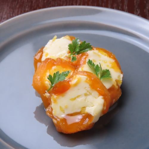 Dried persimmon with yuzu butter