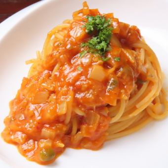 トマトソースキムチパスタ