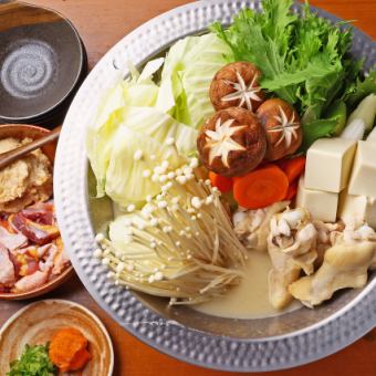 【120分飲み放題付き】【水炊き&お刺身盛り合わせ付きコース】焼鳥も串揚げも鍋も刺し身も全部