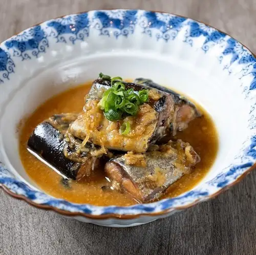 Pacific saury with barley miso