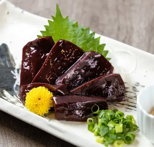 Horse liver sashimi