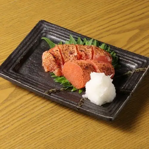 Broiled marinated cod roe