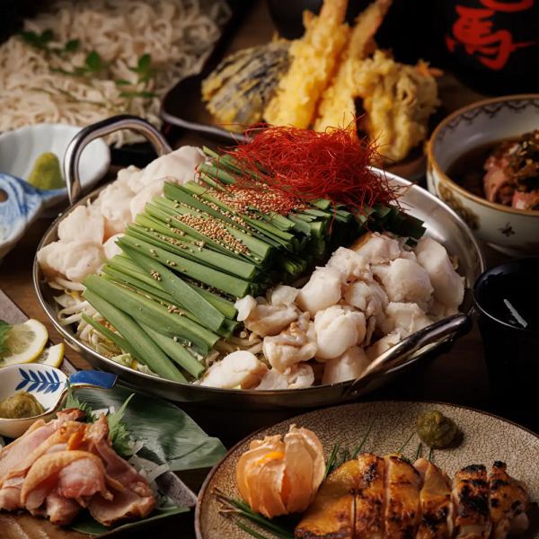 【３H飲放】豊洲直送鮮魚三種盛り×国産親鶏の逸品や九州豚骨焼きそば含む全8品4850円⇒4000円